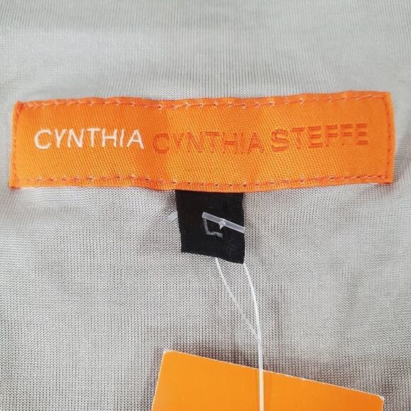 🔸️NWT Cynthia Steffe Light Gray Ruched Fitted Sleeveless Top Large - Picture 6 of 9